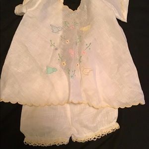 Hand embroidered newborn set